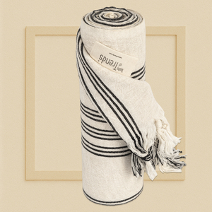 Meilleur prix serviettes de plage en lin turc écologique de qualité supérieure séchage rapide doux rayé sable glands absorbant - Product Image 1