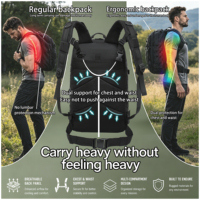 Sac à dos tactique système MOLLE grande capacité (36-56L) imperméable léger en nylon avec fermeture éclair pour randonnée, camping, chasse, sports de plein air