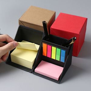 WW1775 Promotion Custom Logo Foldable Cube <b>Sticky</b> <b>Notes</b> With Pen Holder Square Cube Kraft Paper <b>Sticky</b> <b>Note</b> Pad With Pen Box - Product Image 3