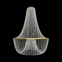 Lustre créatif en acrylique LED avec bougies perlées, télécommande AC, décorations pour mariage et fêtes