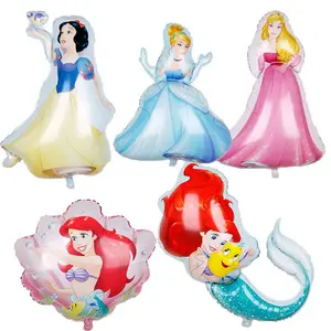 Venta al por mayor, la princesa tema durmiendo belleza muñeca congelados de helio globo de la hoja para niñas cumpleaños decoración de fiesta