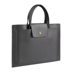 <b>A4</b> leather document bag storage bag, large capacity double-layer file <b>folder</b> business official briefcase, custom logo - Product Image 5