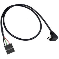 Cable USB 2.0 de 9 pines para panel frontal, conector hembra de 9 pines a USB-C en ángulo recto para actualización del panel frontal del chasis de escritorio