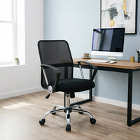 Chaise de bureau en maille noire à hauteur réglable, pivotante à 360°, très vendue ° Chaise de bureau pivotante pour le bureau, la maison et l'étude