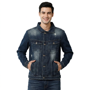 Meilleure veste en denim pour hommes, vente en gros de vestes de jeans délavés, mode Street Wear vestes en denim hip hop uniques pour hommes - Product Image 1