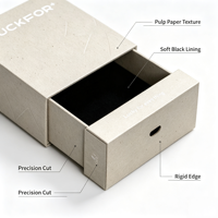 Boîte cadeau en carton ondulé écologique avec poignée, matériaux recyclés, finition mate et gaufrée pour bijoux