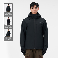 Veste imperméable coupe-vent pour homme, pour la randonnée en plein air en hiver, respirante, avec fermetures éclair sous les aisselles, 3 en 1, doublée de polaire Polartec 200