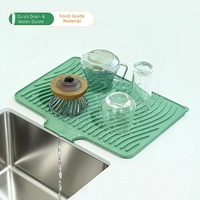 Tapis de drainage en silicone à flux continu, sans accumulation d'eau, pour lavabo et comptoir, filtration de l'eau