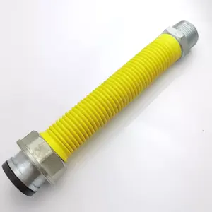 Turkey Custom Size Iron Nut Corrugated Yellow flexible hose pvc gas hose natural gas high pressure hose