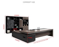 Bureau de direction moderne de luxe sur mesure pour PDG/Directeur général, grand bureau exécutif en bois avec rangement pour bureau de luxe