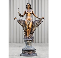 Décoration d'art de jardin Taille réelle Artisanat en métal Statue en bronze personnalisée Figure Statue en laiton Statue de femme nue en bronze antique