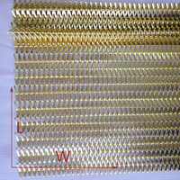 Maille spirale en cuivre tissé doré dense, épaisseur 10 mm, 30 % d'ouverture pour cloisons d'intimité, halls d'ascenseurs, murs de luxe