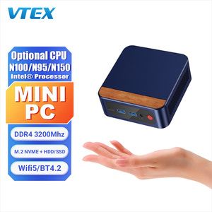 Ahşap doku kumaş yüzey toz geçirmez Mini PC Win Linux çift 4K N150 2 depolama genişletme SSD HDD endüstriyel Mini Pc bilgisayarlar - Product Image 1