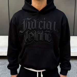 Felpa con Cappuccio da Uomo in Puro Cotone a Blocchi di Colore e Felpe in Pile Nero Tinta Unita per Uomo Come Felpa Boxy in Cotone French Terry da 400GSM - Product Image 1