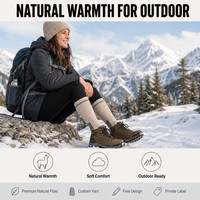 Chaussettes de compression personnalisées en laine d'alpaga, chaudes, pour la course en extérieur, soutien pour hommes et femmes, vente en gros OEM, conception gratuite, marque privée