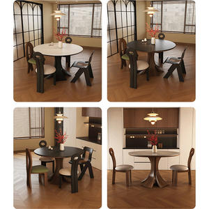Ensemble table et chaises de salle à manger Yan She, style ancien rétro, en bois massif, meubles pour la maison, pour petit appartement et restaurant - Product Image 3