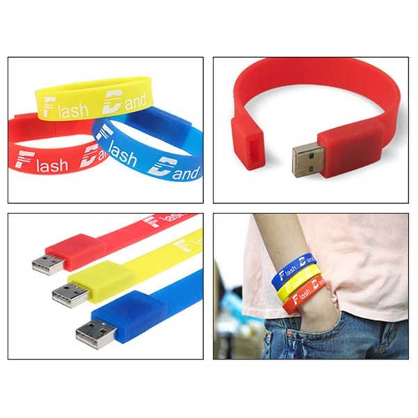 Durable Metal Material Silicone Wristband Usb 3.0 Bracelet Promotional Flash Drive