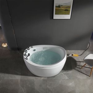 <span class=keywords><strong>Baignoire</strong></span> ovale moderne autoportante en acrylique de 1,2 m pour bébé avec robinet de vidange inclus, idéale pour hôtels et villas - Product Image 1