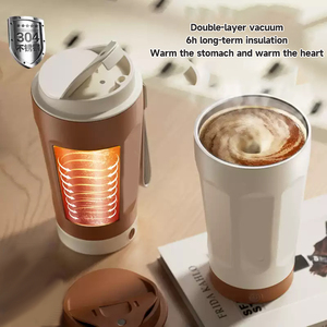 <span class=keywords><strong>Mug</strong></span> de voyage auto-mélangeur magnétique rechargeable en acier inoxydable écologique 350 ml, 2 pièces, étanche avec barre de mélange - Product Image 2
