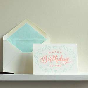 Biglietti di ringraziamento e auguri di buon compleanno personalizzati con stampa a caldo in lamina d'oro, letterpress e goffratura, con busta e confezione in cartone. - Product Image 2