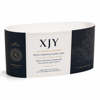 XJY, diseño personalizado, etiqueta de papel impresa en Offset, revestimiento UV, pegatina para la cintura, funda de caja de embalaje de cartón envolvente