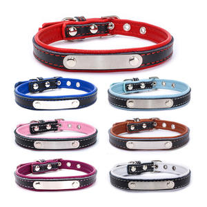 Collar de perro grabable ajustable y duradero de 8 colores con placa de nombre grabada, Collar de perro suave de cuero de dos capas - Product Image 2