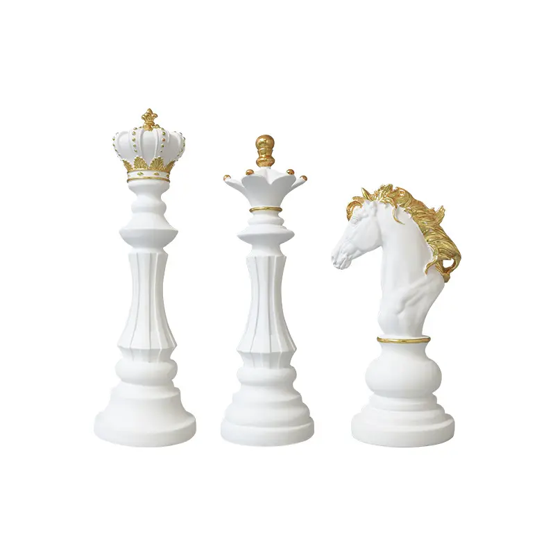 Оптовая продажа шахмат и шахмат из смолы ремесла и орнаменты для домашнего украшения