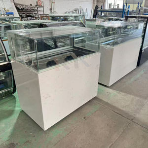 Réfrigérateur à gâteaux panoramique en verre <span class=keywords><strong>sur</strong></span> mesure, nouveau design, vitrine <span class=keywords><strong>réfrigérée</strong></span> pour pâtisserie, présentoir à gâteaux, réfrigérateur sans buée, base en marbre - Product Image 1