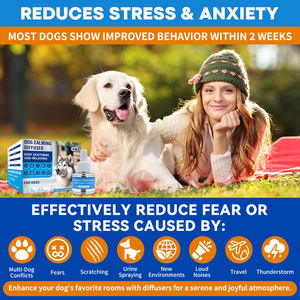 Desain baru Kit Diffuser feromon penenang anjing antikecemasan Plug-in untuk hewan peliharaan penghilang stres nyaman produk anjing persediaan 60 hari - Product Image 2