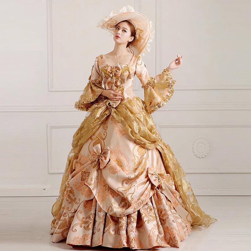 Custom Made Victorian Ballroom Dresses - 18th Century Style Custom Made Victorian Ballroom Dresses - 18th Century Style