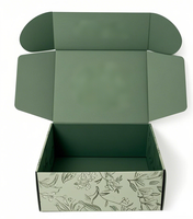 Petit emballage ondulé vert personnalisé boîtes d'expédition pour le commerce électronique feuille d'or imprimé logo pour petites entreprises papier