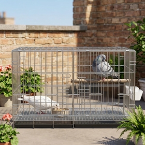 Jaula Grande Ecológica y Duradera para Cría de Palomas, con Partición Extraíble, Plegable, de Metal, para Nido y Emparejamiento, Gallinero - Product Image 1