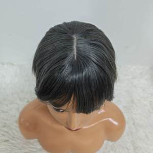 Promotion $9.5 Lace Bang Short Human Hair <b>Wigs</b> for Black Women Pixie Cut <b>Wig</b> Silk Base Lace <b>Wigs</b> Natural Hair Wholesale - Product Image 3