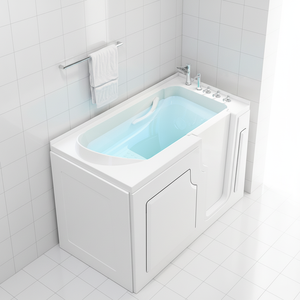 <span class=keywords><strong>Baignoire</strong></span> autoportante moderne en acrylique de style médical avec <span class=keywords><strong>porte</strong></span> de sécurité et fonction massage, blanche, <span class=keywords><strong>pour</strong></span> salles de bain intérieures seniors - Product Image 1