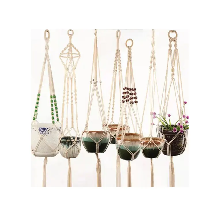 Macrame Plant Hangers Treo Tường Trong Nhà Planter Giỏ Hoa Chậu Chủ Boho Trang Trí Nội Thất