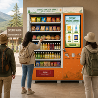 Máquina Expendedora de Bebidas y Snacks, 60 Selecciones, Pantalla Táctil de 21.5 Pulgadas, Máquina Expendedora de Agua y Refrescos, Pago con Tarjeta de Crédito