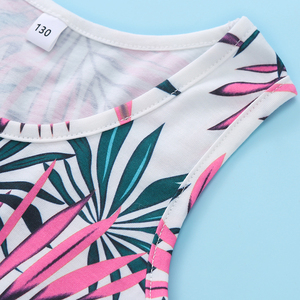 Conjunto de Ropa para Niños, Camiseta sin Mangas y Pantalones con Estampado de Flores Tropicales - Product Image 4