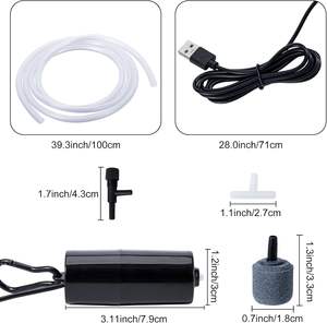 Kit de pompe à air pour aquarium de luxe USB, plastique écologique, mini bulleur, aérateur portable pour aquarium, pierres à air, sacs de bureau - Product Image 2