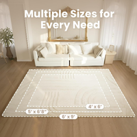 Nouveau design, vente en gros, tapis épais moderne et moelleux pour salon, tapis en fausse fourrure de lapin, tapis de jeu pour bébé et tout-petit, tapis en mousse à mémoire de forme