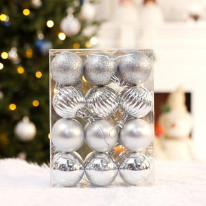 Paquete de 24 adornos colgantes festivos para el hogar, adornos de bolas de Navidad chapados para árbol, caja impresa UV empaquetada - Product Image 2