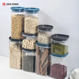 Reusable Empty Storage Jars with Lid Clear Containers Square Borosilicate Glass Jar for Household and Kitchen Organizing
