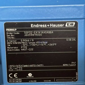 <span class=keywords><strong>Endress</strong></span> <span class=keywords><strong>Hauser</strong></span> Promag 50P Promag 53P Series Débitmètre électromagnétique Promag 50P Débitmètre électromagnétique haute température - Product Image 3