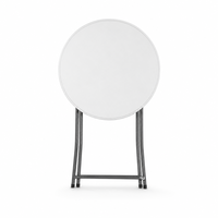 Table de bar pliante blanche ronde haute avec structure en métal pour les fêtes, les pubs et les bars à domicile