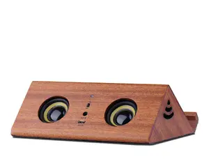 Promotionele Creatieve Houten Multifunctionele Bluetooth Speaker & Mobiele Telefoonhouder Draadloze Oplader & Vintage Elektronisch Cadeau