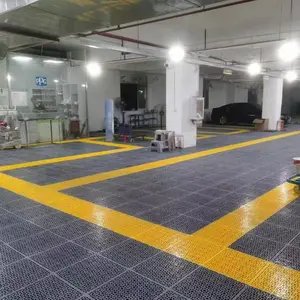 Rigid Modular Colorful Interlocking Garage Floor Tiles Industrial Plastic Garage Flooring Mats For Car Detailing Shop Workshop