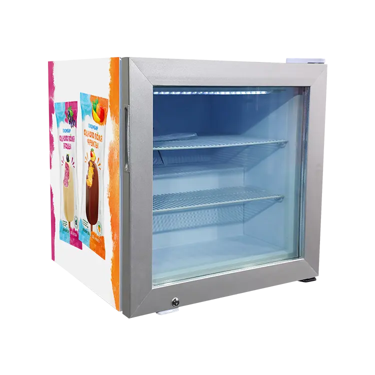 MEISDA SD55 미니 상업용 냉동고 55L 디스플레이 냉장고 LED 조명 조절 선반 바 사용 휴대용 금속 디자인