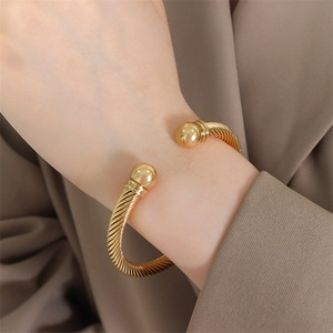 Popular Simple Fashion Unisex Jewelry Non Tarnish Stainless Steel <b>Adjustable</b> Bangle <b>Bracelet</b> - Product Image 3
