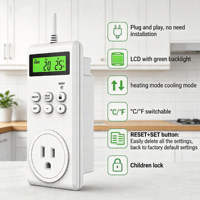 Sensor de Temperatura Inalámbrico para Electrodomésticos, Dispositivo de Control de Temperatura con Ahorro de Energía, Antiinflamable, para Uso en Hoteles y PC