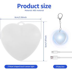 2025 New <b>Customized</b> Type-C Rechargeable Touch Sensetive Led Heart/Drip Shape High End Gifts ABS Plastic Handbag Light <b>Keychain</b> - Product Image 2