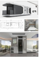 Maisons modulaires écologiques imperméables en structure acier haut de gamme Sinoy, maison-capsule préfabriquée, hôtel mobile de 40 pieds, couleur personnalisée